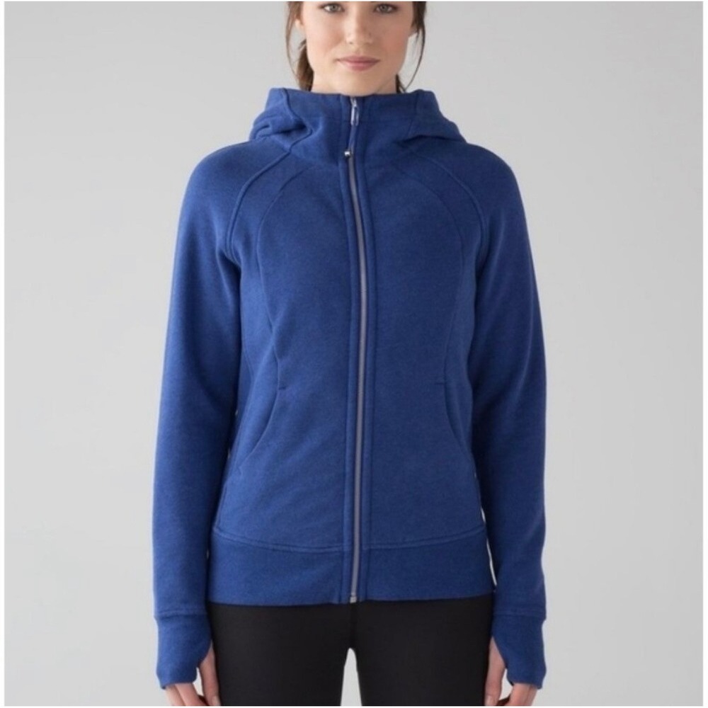 Lululemon Scuba Hoodie Light Cotton Fleece Full Zip Blue 6
